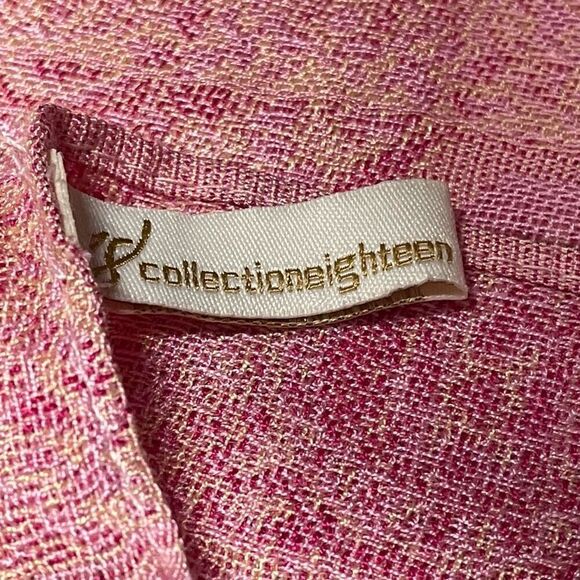 CollectionEighteen Pink and Orange Paisley Colorblock Scarf - Picture 3 of 6
